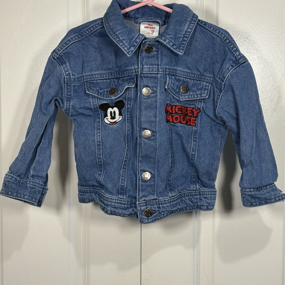 Mickey Mouse Jacket 3T Toddler Denim Vintage Disney Jean Coat Y2K Core
